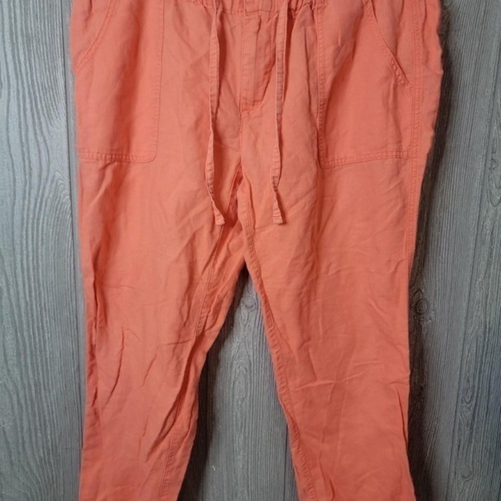 ♡Columbia Womens Coral Linen Blend Drawstring Jogger Pants Size L